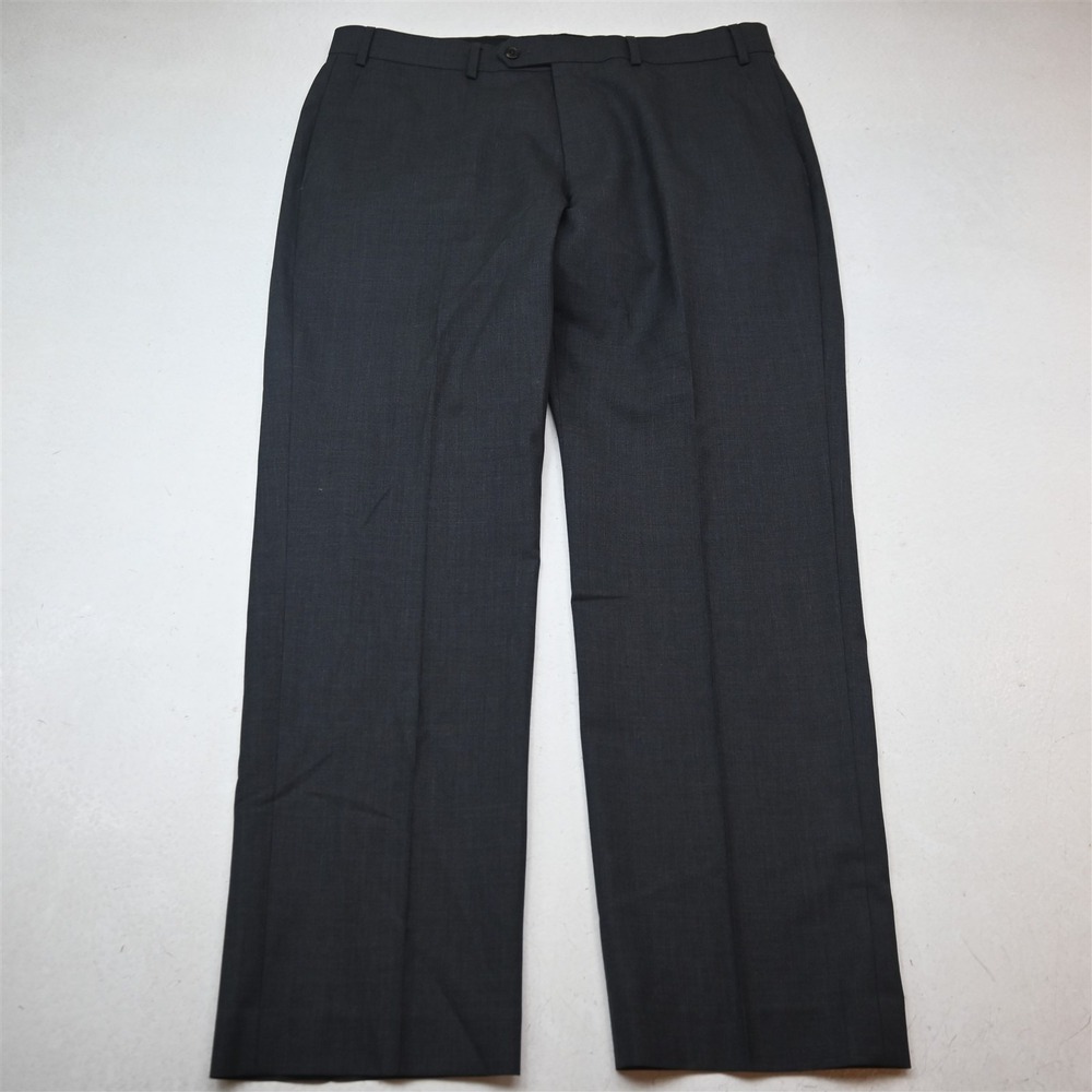 Lauren Ralph Lauren 36x30 Charcoal Gray 100% Wool Flat Front Slim Dress Pants